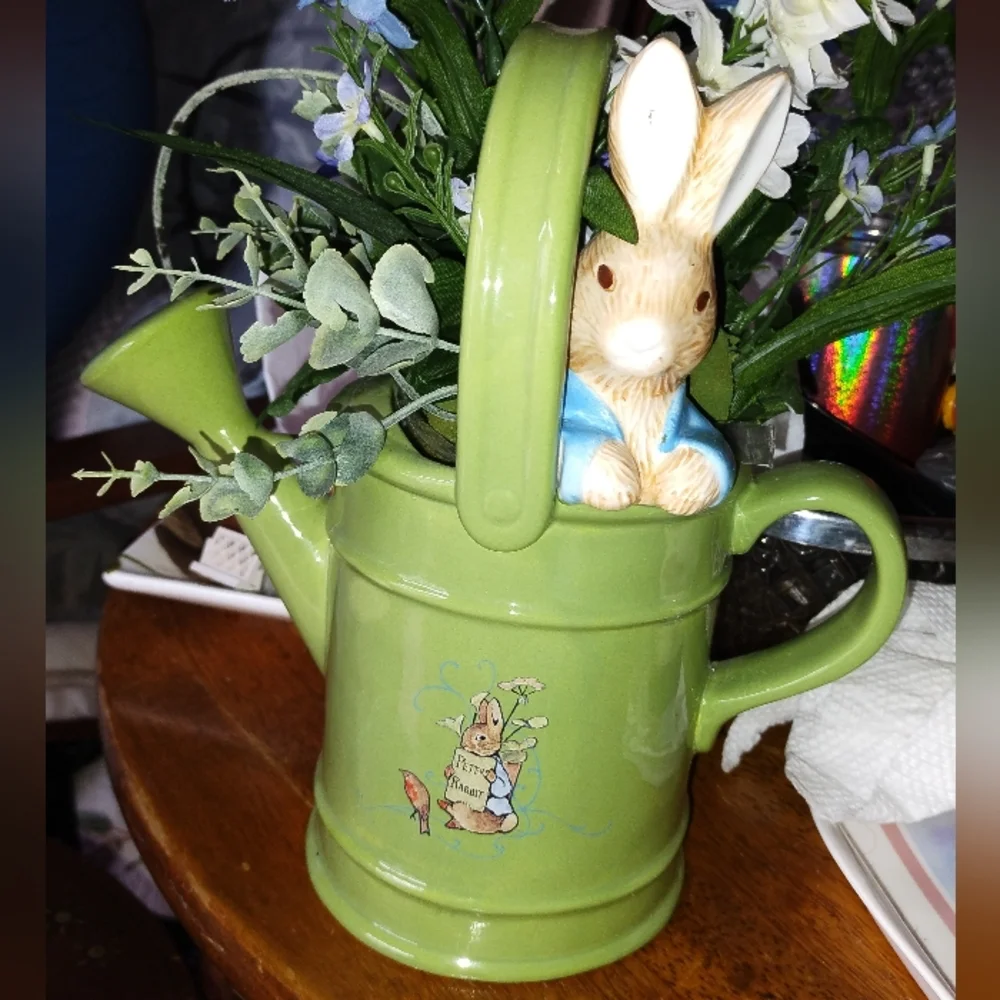 Petter Rabbit TelaFlora Flower Pot Planter Beatrix Potter 1999 Fw &Co